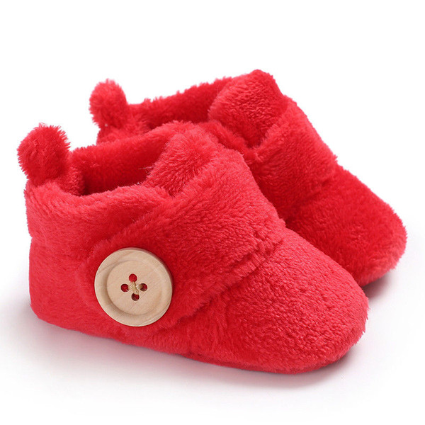 2018 Newest Baby Boy Girl Shoes 0-18M Infant Toddler Kid Winter Warm Anti-slip Soft Sole First Walkers Crib Shoes 0-18M