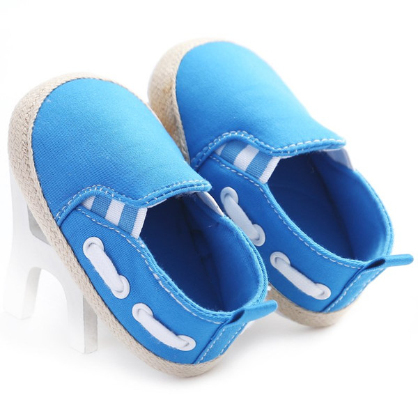 New Beautiful Cotton Newest Baby Girl Shoes Infant Boys Girls Baby Shoes Solid Blue Canvas Casual Soft Sole Prewalkers