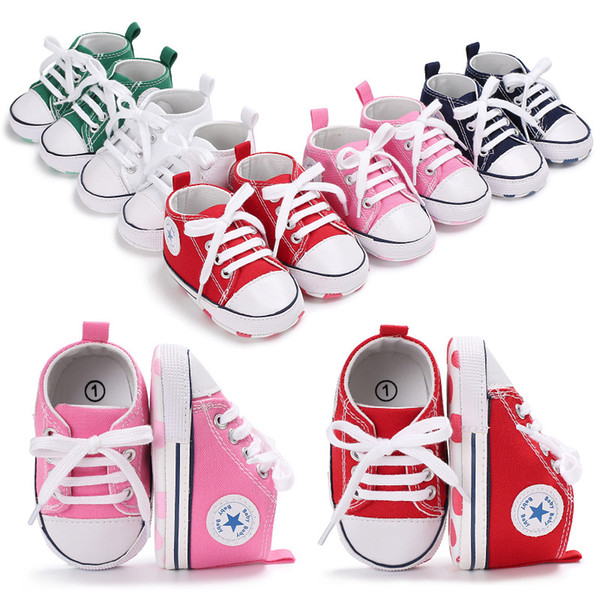 New Canvas Classic Sports Sneakers Newborn Baby Boys Girls First Walkers Shoes Infant Toddler Soft Sole Anti-slip Baby Shoes