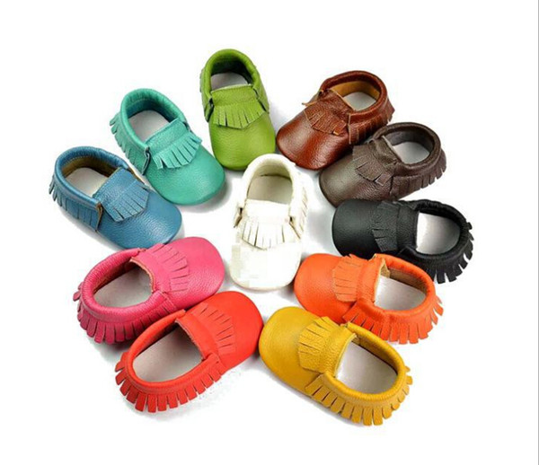 New Arrive Baby moccasins soft leather moccs baby booties toddler shoes