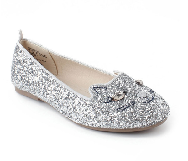 2018 girls autumn new sequins glitter cat big children flat shoes casual shoes fashion trend wild models