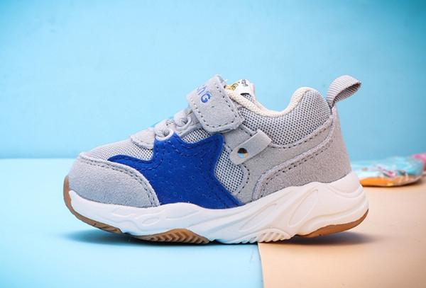 2018 autumn new children's white single shoes girls shoes children's flat casual fashion trend wild models with shoes box