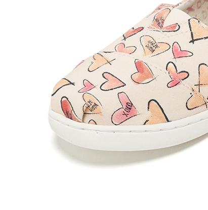 big children's shoes series heart-shaped printed canvas lazy shoes 18 new girls shoes flat sneakers with box