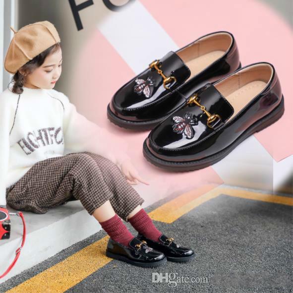 Fashion New Spring And Autumn Girl Shoes Autumn And Winter 2019 Student British Wind Bee Children Princess Shoes