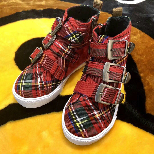 Free Shipping Autumn Children High Sneaker Baby Boy Pu Leather Shoe Girll Fashion Sport Casual Trainer Canvas Shoes