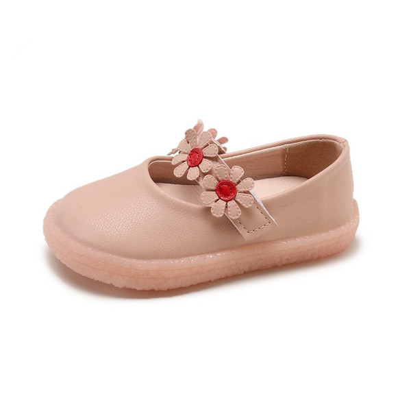 Wholesale cheap princess flower shoes girl fashion leather dress shoes children spring autumn round toe soft soles shoes kids EU size 21-30