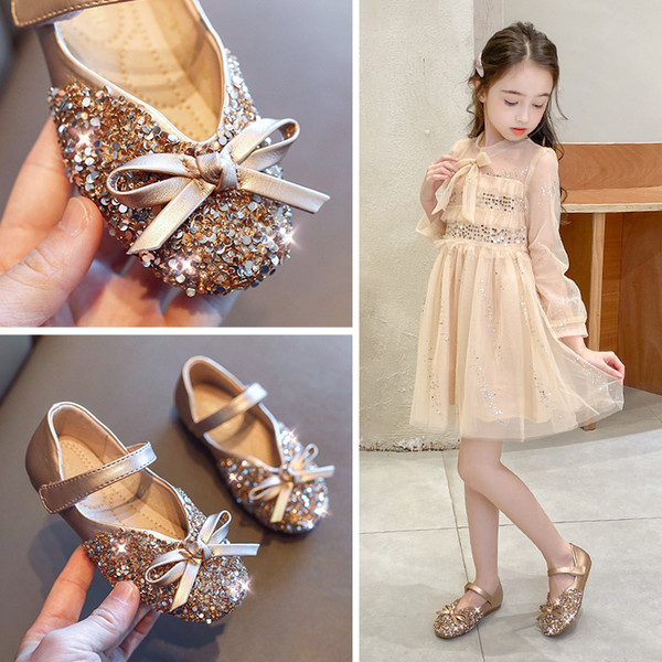 AAdct 2020 princess little girls shoes spring autumn fashion kids shoes for girls flats party