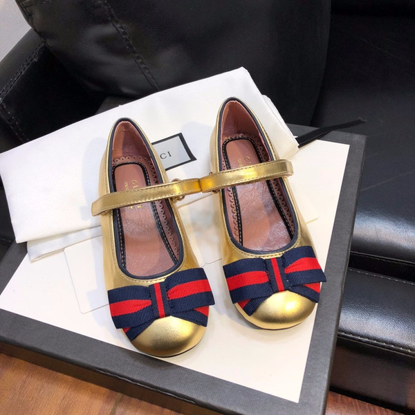 2019 new baby shoes children's leather girls princess shoes bow fashion original single children's shoes