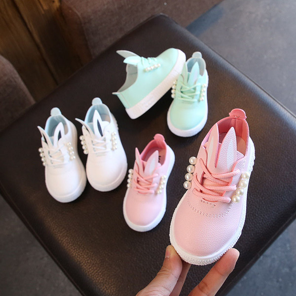 Girls Princess Shoes Pearl Lace-Up Leather Shoes Girls Flat Heel Spring Autumn Shoe Kids Single Shoe 07