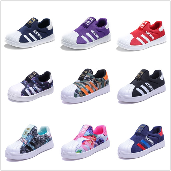 Fall New Shellfish boys shoe Girls casual net surface shoes Children's slip-on shoes kids canvas shoes