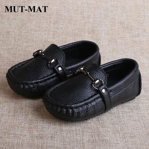 2019 Autumn Children shoes New Fashion Genuine leather Boys Shoes Black Leather Boy High quality soft lining
