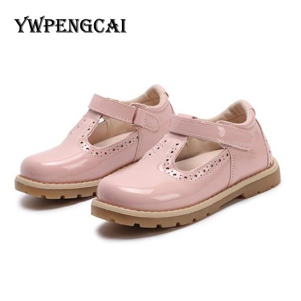 High Quality Girls Princess Patent Leather Shoes Solid Colors Soft Rubber PU Leather Shoes Party Dance Girls