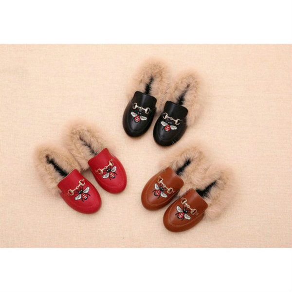 2020 Girs Fashion Shoes New Arrival Bee Embroidery Girls Luxury Casual Flat Shoes 3 Colors Girls Princess Shoes Explosion Top Quality