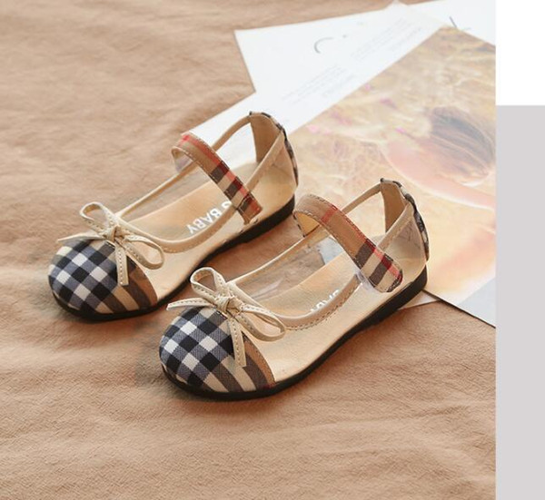 2019 luxury shoes lattice tendon shoes girls shoes spring and autumn children's gifts free shipping 418