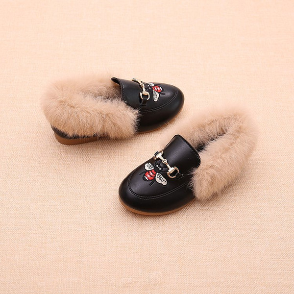 Girs Designer Fashion Shoes 2020 New Arrival Bee Embroidery Girls Luxury Casual Flat Shoes 3 Colors Girls Princess Shoes 2020 New