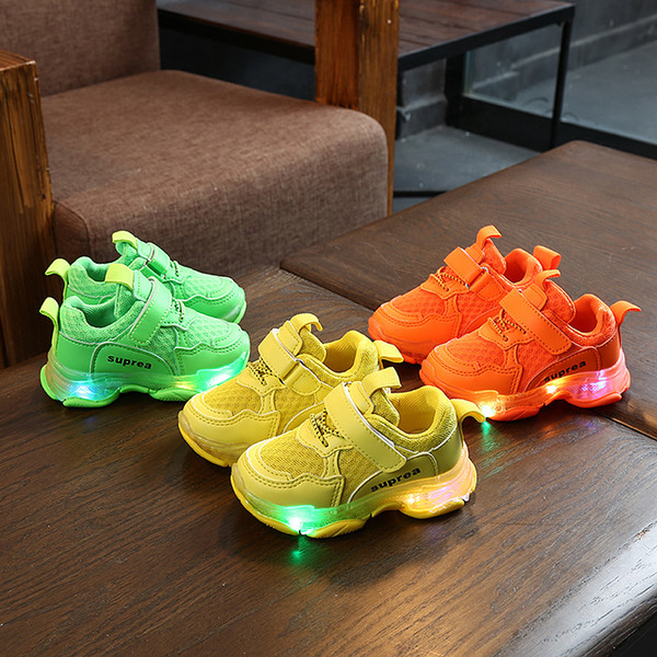 Kids Trainers Kids Shoes Flash Light net Shoes children sneaker Fall Single Shoes Boys Sneakers Toddler Boy Manufacturer direct selling