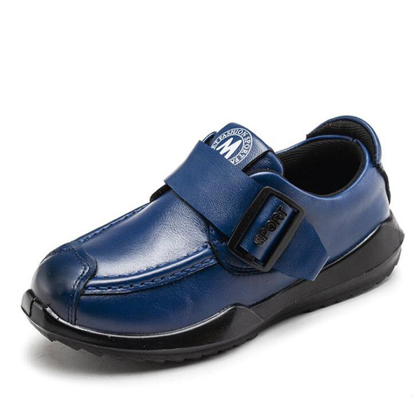 Fashion Brand Genuine leather Boys Shoes Anti-slip Waterproof Flat Children Casual Shoes Black Yellow Blue Red Kids boys