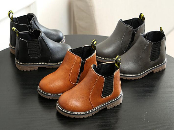fashion Autumn Winter Boys Girls Sneakers Kids Sneakers Child Boys Girls leather shoes Handmade Leather Boots Toddler Kids Shoes