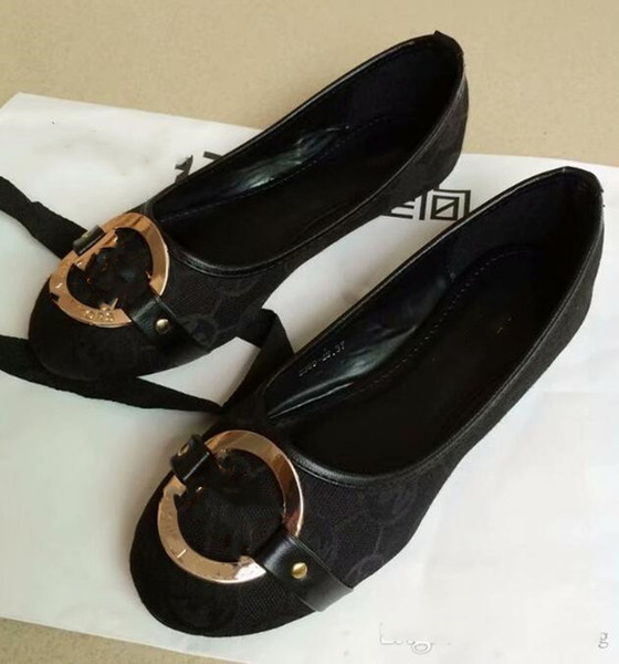 Women Shoes Flat Shoes Ladies Letters Print Boatshoes Bow Shoe Metal Buckle Round Toe Slip-On Loafers Lazy Flat Boat Shoes Streetwear D22008