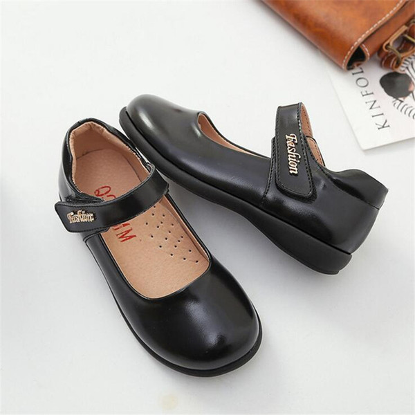 2018 Autumn New Genuine Leather Children's Leather Shoes Girls Princess Casual Flat Shoes Student School Performance