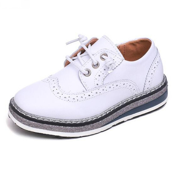 Boys Leather Shoes for Kids Wedding Show School Dress Flats Shoes England Style Children Performance Uniform Shoes