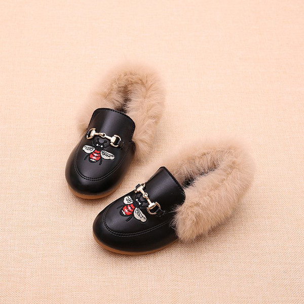 Girs Designer Fashion Shoes 2020 New Arrival Bee Embroidery Girls Luxury Casual Flat Shoes 3 Colors Girls Princess Shoes Hot Sale