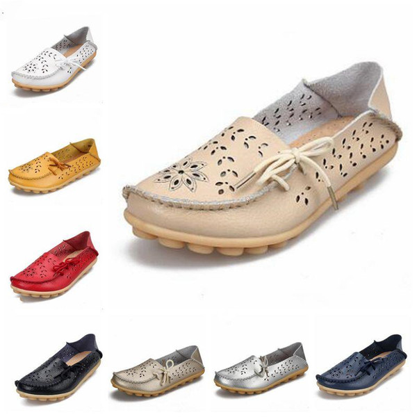 Flat Shoes Doug Lazy Shoes Loafers Sandals Summer Hole Shallow Flats Chaussures Breathable Leather Shoe Famous brand lazy Shoes TLZYQ996