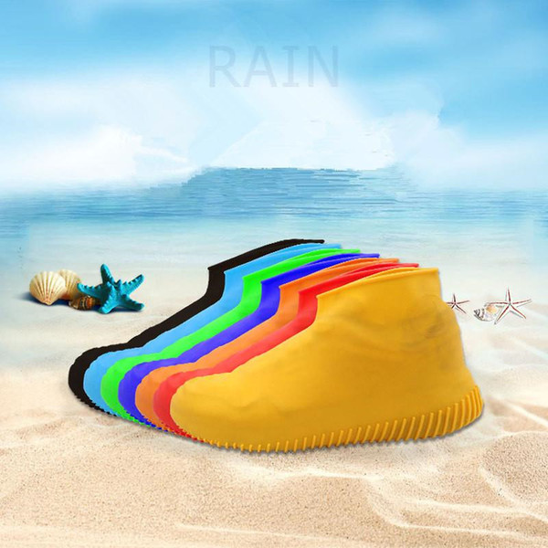 8styles Silicone Anti-Skid Rain Shoes Boots Waterproof Raincoat Cover Water Playing Shoes Overshoes Anti-slip Beach Raining socks ST639
