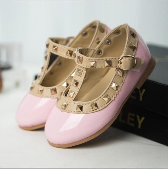2018 new autumn children's shoes fashion girl rivet dance Princess single shoe
