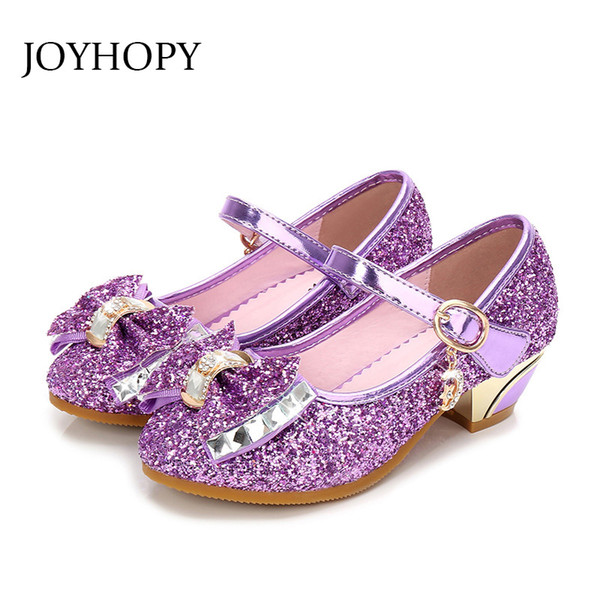 5Colors Children Princess Sandals Kids Girls Wedding Shoes High Heels Dress Shoes Bowtie Gold For Girls