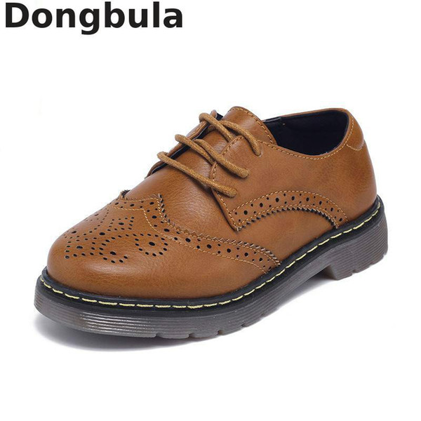 New Children Genuine Leather Wedding Etiquette Shoes For Boys Girls Black School Performance Formal Dance Shoes Moccasins