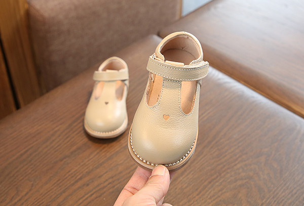 Girls Princess shoes wholesale 2019 spring leather children's small shoes love leather peas shoes 1-6 years old