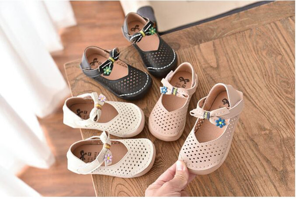 Girls Fretwork Soft Bowknot Shoes Kids Toddler Baby Princess Summer Spring Autumn Sandals MQM 007
