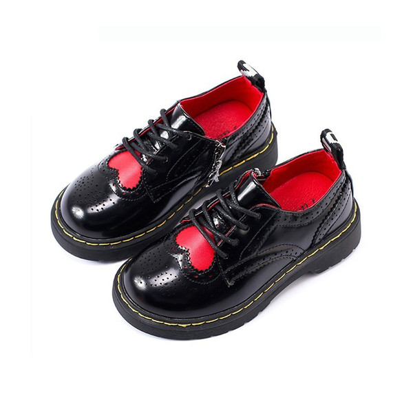 fashion new spring autumn boys Girls Fashion Soft Bottom for kids British style baby peas love pattern Shoes