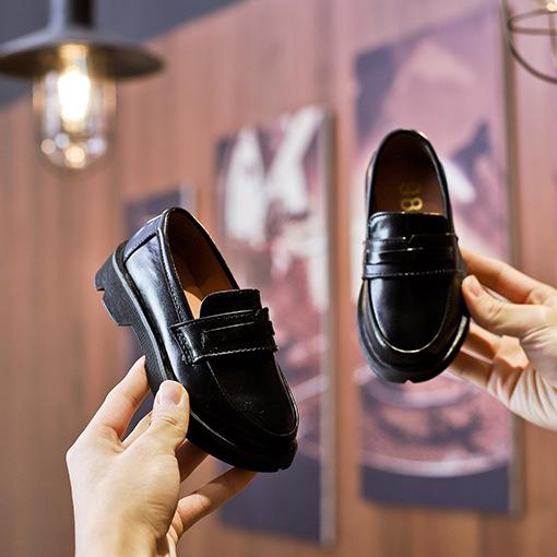 Boys Fashion Flat Shoes Solid Color Children Slip-on Shoes Boys Brand Pointed Toe British Style Shoes 2020 New Arrival