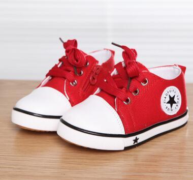 Children's Canvas shoes spring and autumn fashion black five-pointed star casual sneakers for boys red kids shoes for girl sneakers kids