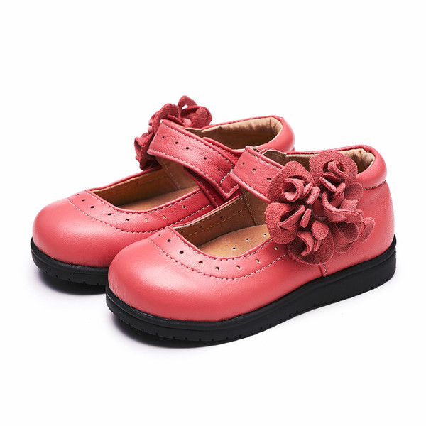 Tipsietoes Children Shoes for Girls Princess Party Leather Flower Girl Rhinestones Kids Bowtie Dress