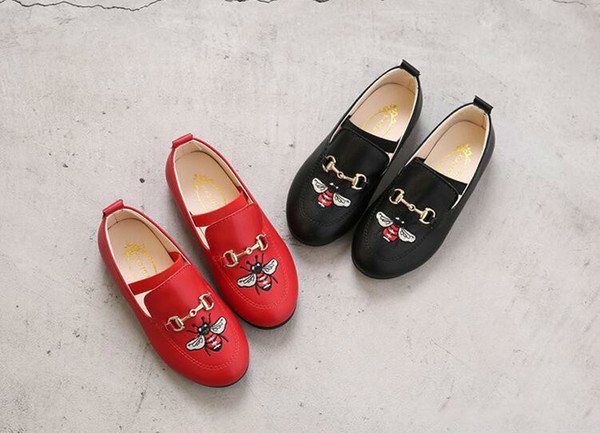 2018 New Arrival Designer Dance Toddler Girls Shoes Kids Shoes Horse Bit Buckle Embroidery Luxury Shoes Spring And Autumn Children Gift