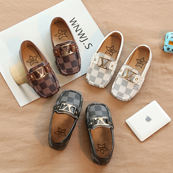 2019 Spring And Autumn New Children Flat Shoes Casual Baby Boys Girls Soft Bottom Shoes Leather Infant Toddler Shoes Kids Jogging Loafers