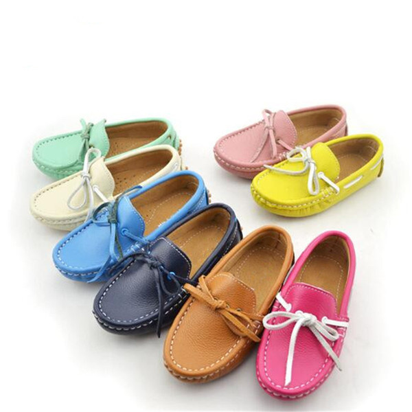 New Children Flat Shoes Loafers Baby Toddler Casual Princess Girls Boys Genuine Leather Parental Dress Shoes Kids