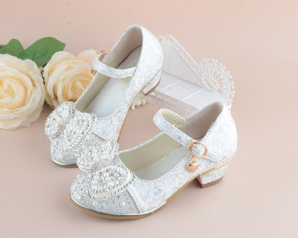 Hot Sale Autumn Girls Leather Shoes Girl Party Kids Girl Dance Princess Shoes Flower Children Wedding Shoes