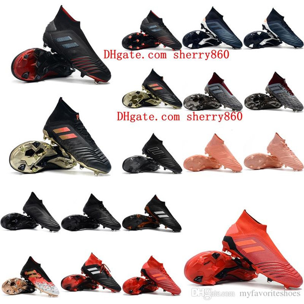 2019 mens soccer shoes Predator 19.1 FG 18.1 high ankle soccer cleats Predator 19 FG 18 accelerator tango football boots Tacos de futbol