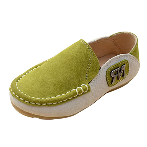 cattle nubuck genuine leather boys color leisure sports shoes