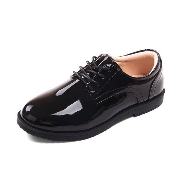 New Children Shoes Black Boys Leather Shoes Student Baby Low-heeled Casual Party Wedding Dress Kids Toddler Flat 02B