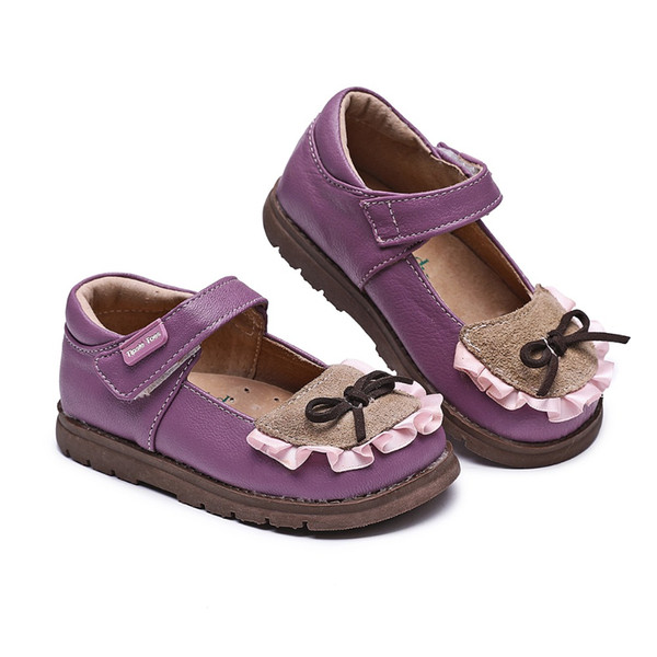 Tipsietoes KIDS Spring autumn child pink black flat genuine leather toddler fashion shoe baby girl brand loafer oxford