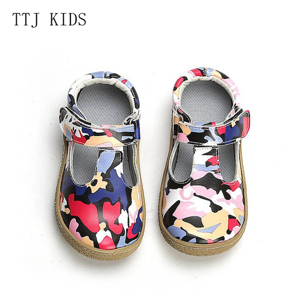 COPODENIEVE Top Brand Quality Genuine Leather Children toddler girl kids Shoes For Fashion Barefoot Sneaker Mary Jane Free Ship