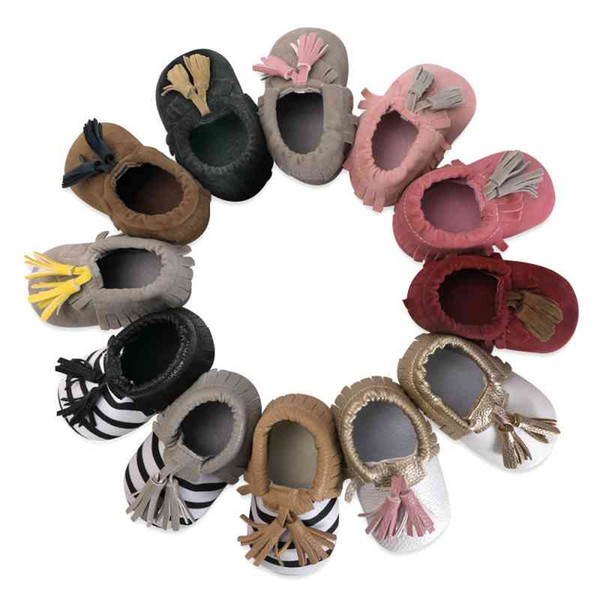 Baby Shoes Mini Matte Texture Soft Bottom Baby Tassel Toddlers Shoes Baby Moccasins Soft Sole Toddler Shoes S2
