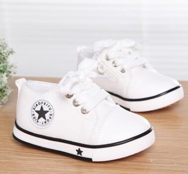 New 2018 baby summer spring Canvas children's shoes star fashion sneaker kids lace-up casual shoes for girls boys black withe red