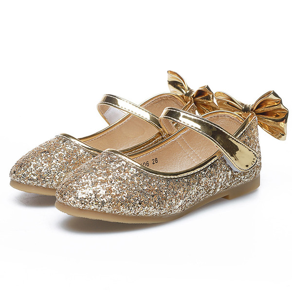 For Girls Shoes Squeaky Sneakers with Sequin Bow Kids Flats Shoes Zapato Spring Injection Shoes Cheap
