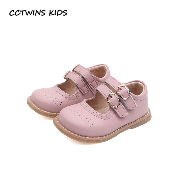 CCTWINS Kids Shoes 2019 Spring Children Fashion Party Shoes Babys Genuine Leather Mary Jane Girls Brand Flat Black GM2284